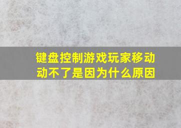 键盘控制游戏玩家移动 动不了是因为什么原因